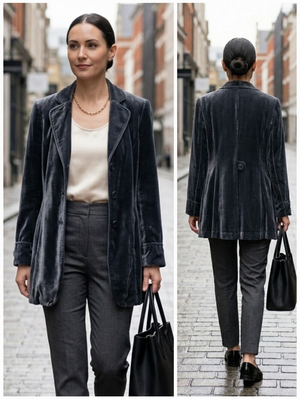NWOT Coldwater Creek 12P Vintage Contemporary Fairy Silk Velvet Duster Blazer